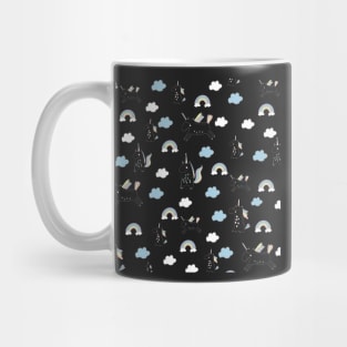 Adorable unicorn and rainbows clouds and love Mug